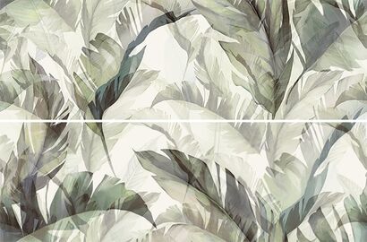 FORLI LEAVES GREEN INSERTO SATIN 58X89