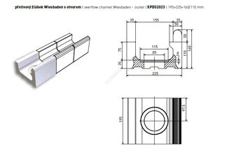 POOL XPD52023 KSZTAŁTKA PRZELEWOWA WIESBADEN Z OTWOREM 19,5x22,5x16 - 2
