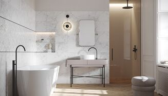 SILVER WISH WHITE STRUCTURE SATIN RECT 29,8X59,8 G1 - 5