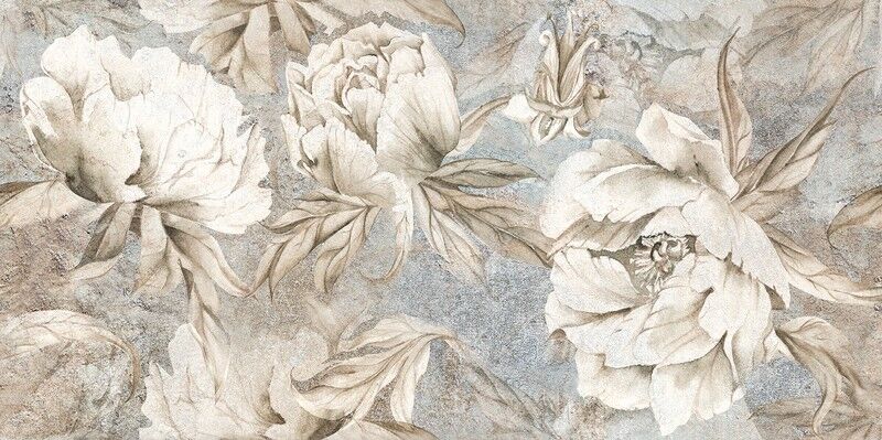 AIORA FLOWERS DECOR BEIGE MATT RECT 59,8X119,8